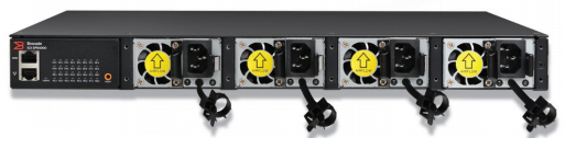 Figure 2: RUCKUS ICX-EPS 4000 for the RUCKUS ICX 7250, shown with four AC power supplies.